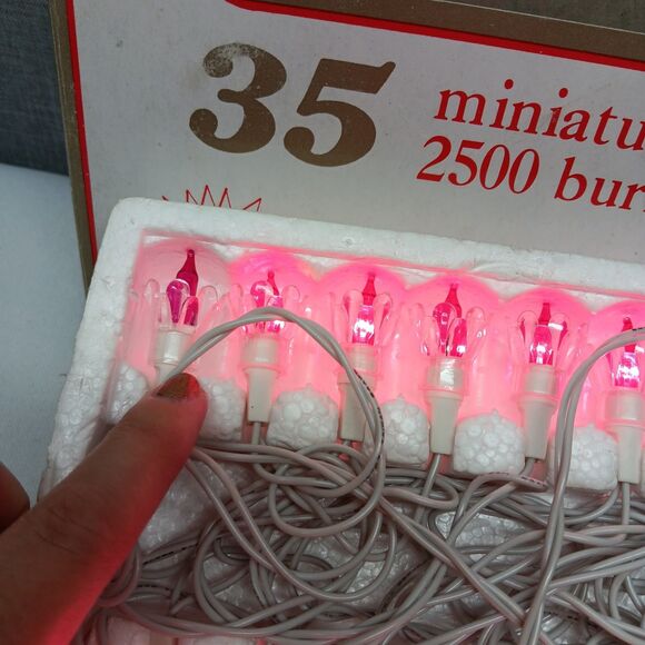 VTG XMAS Lights Petal Reflectors Indoor Outdoor 70 PINK Set NEW 70s 80s RARE - Picture 3 of 9